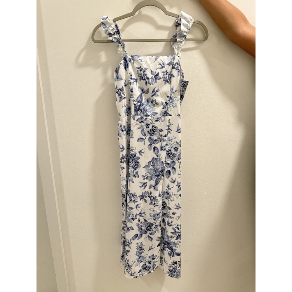 Blue White Floral Summer Dress